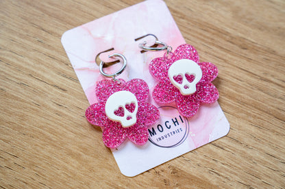 Pink Flower Skulls