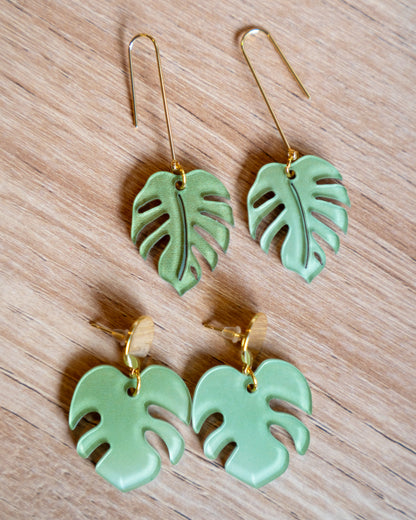 Monstera Leaf Earrings