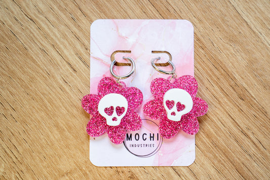 Pink Flower Skulls