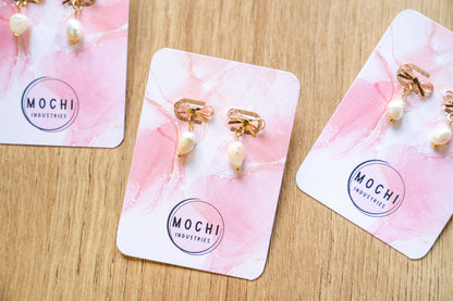 Bow and Pearl Earrings